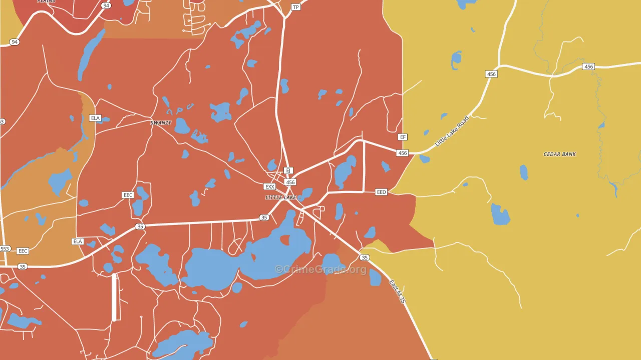 Little Lake, MI Map of Robbery Rates