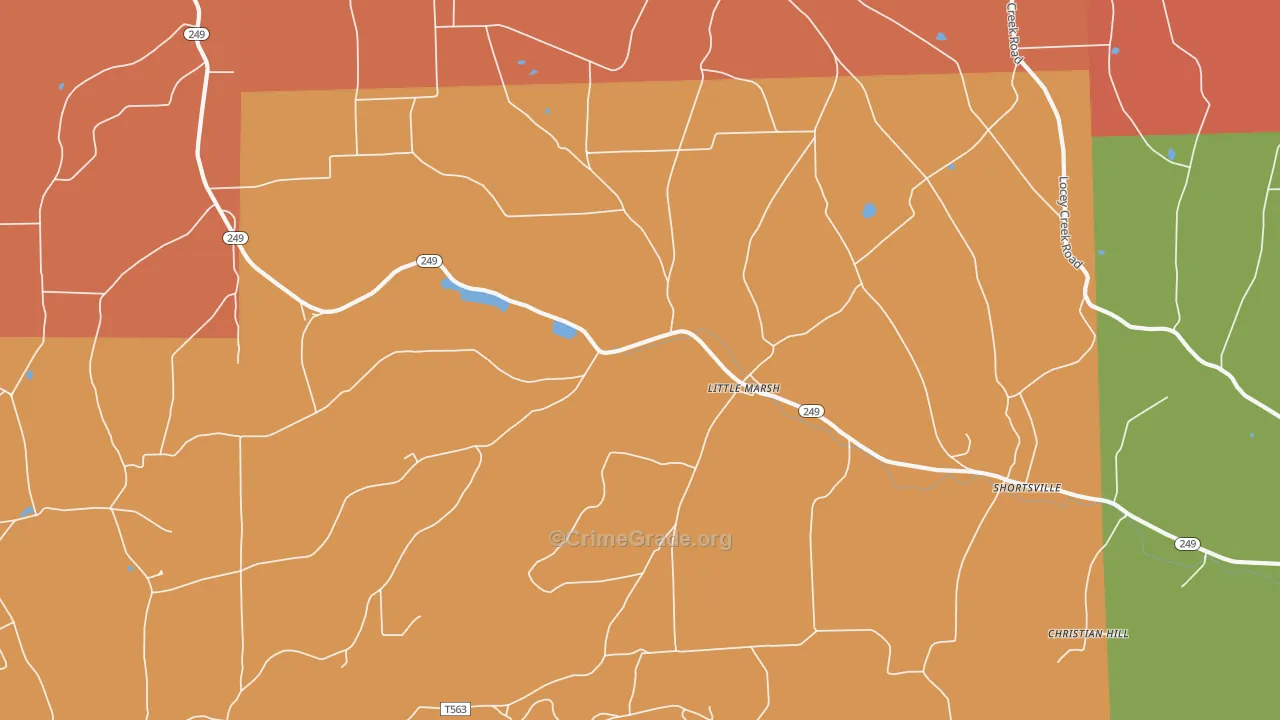 Little Marsh, PA Map of Robbery Rates