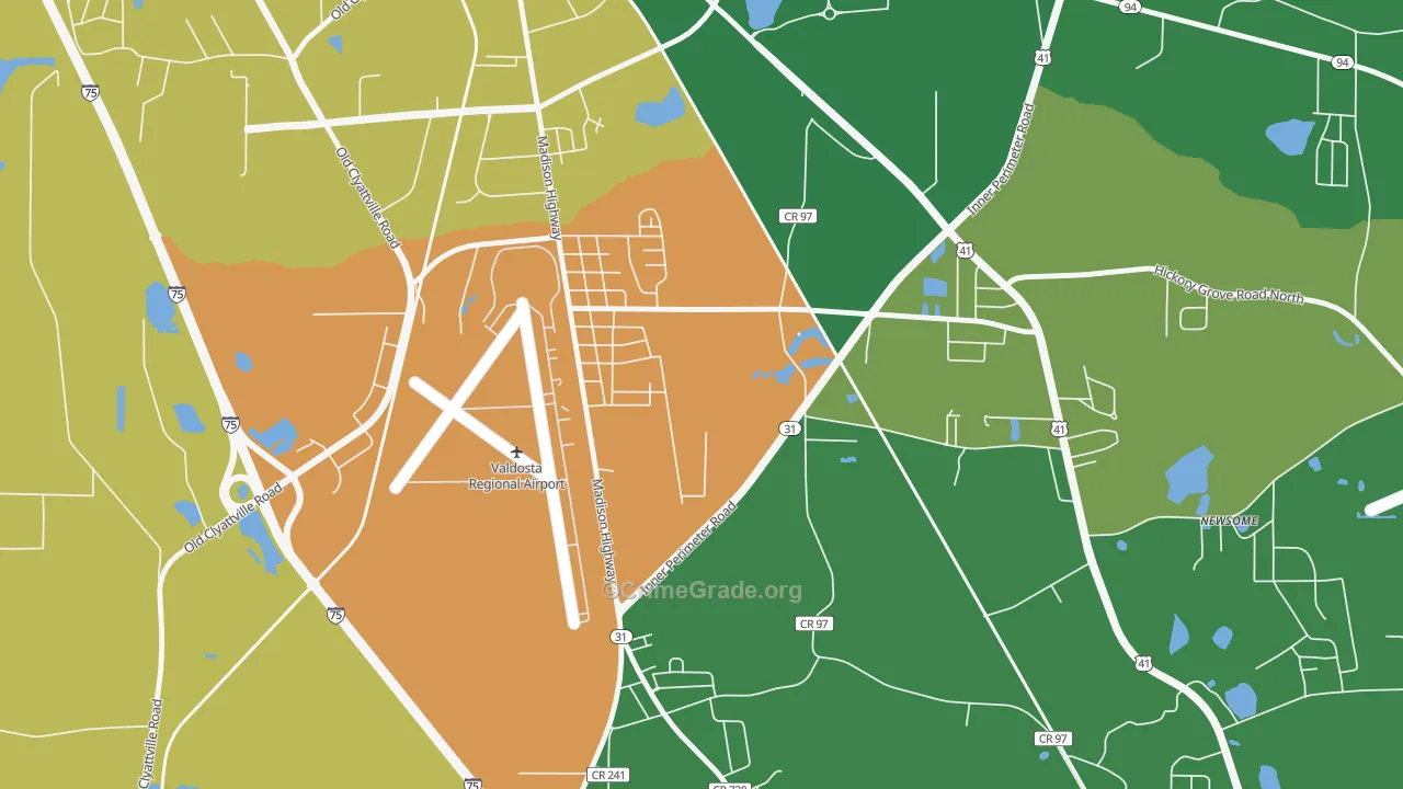 Little Miami, GA Map of Robbery Rates