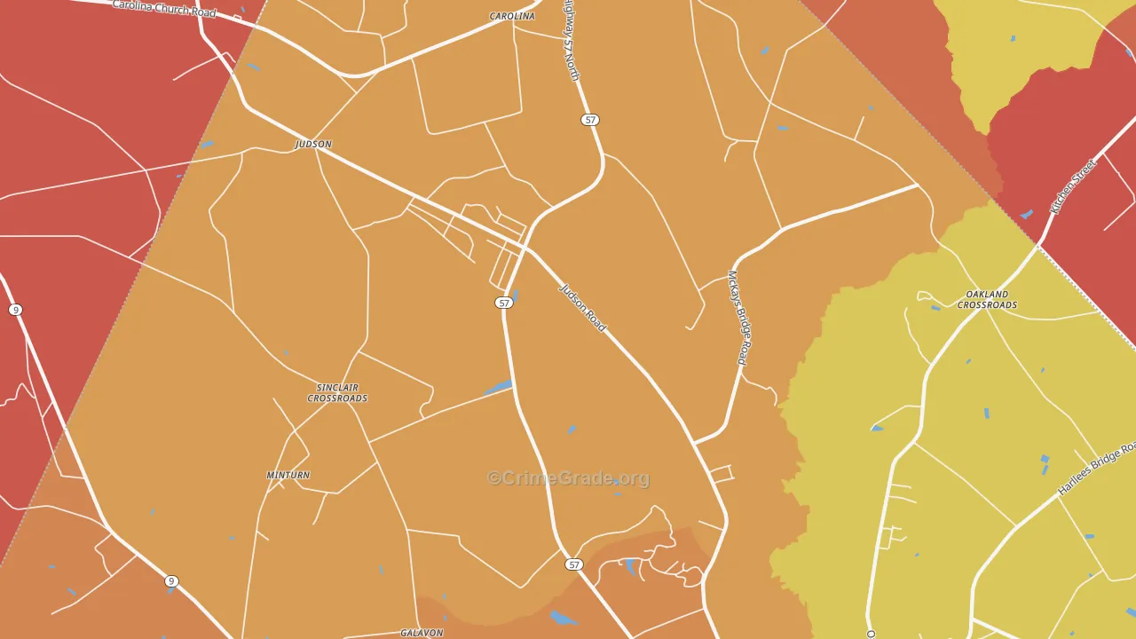 Little Rock, SC Map of Robbery Rates