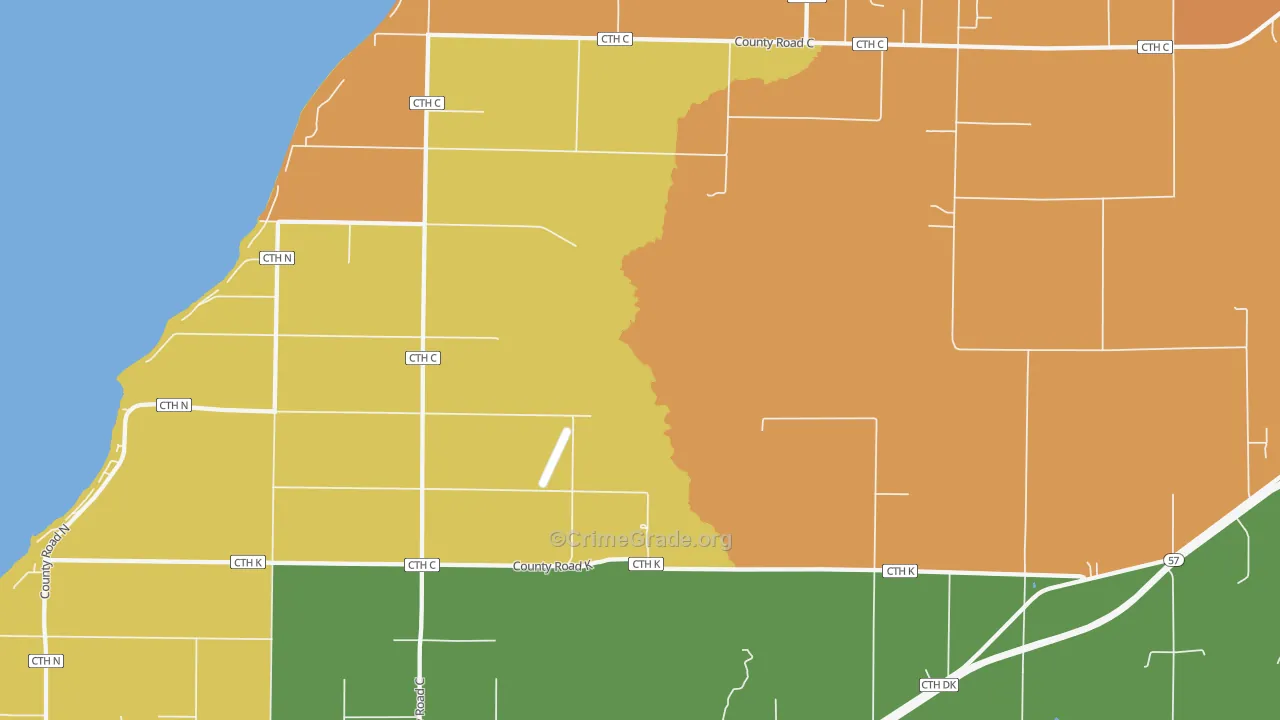 Little Sturgeon, WI Map of Robbery Rates