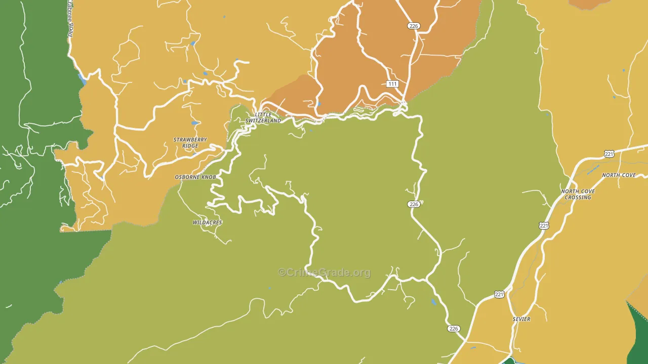 Little Switzerland, NC Map of Robbery Rates