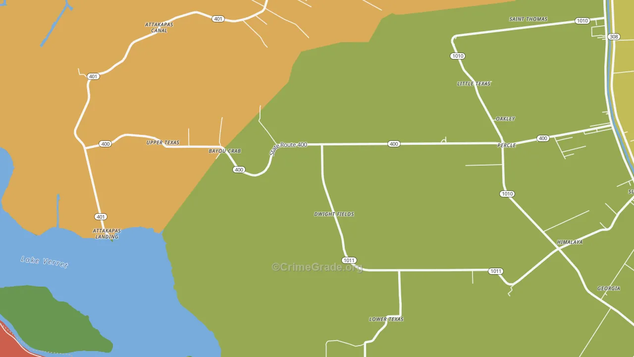 Little Texas, LA Map of Robbery Rates