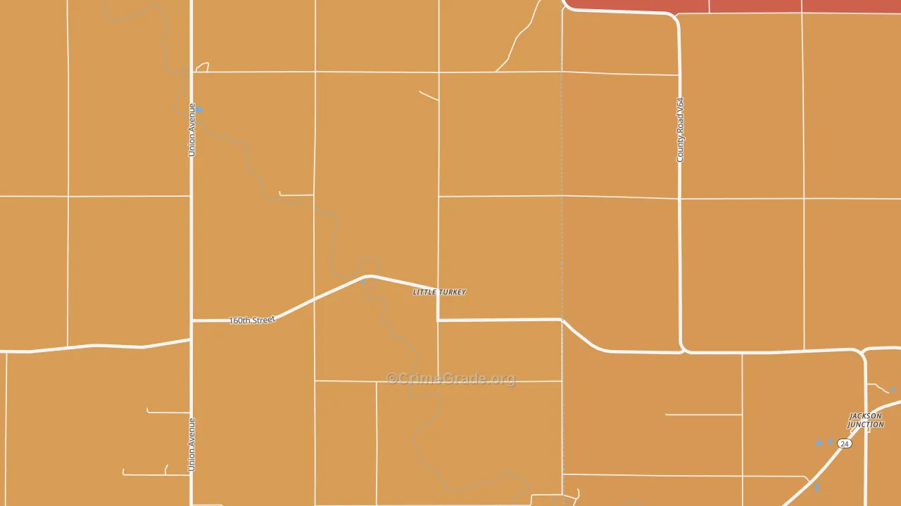 Little Turkey, IA Map of Robbery Rates