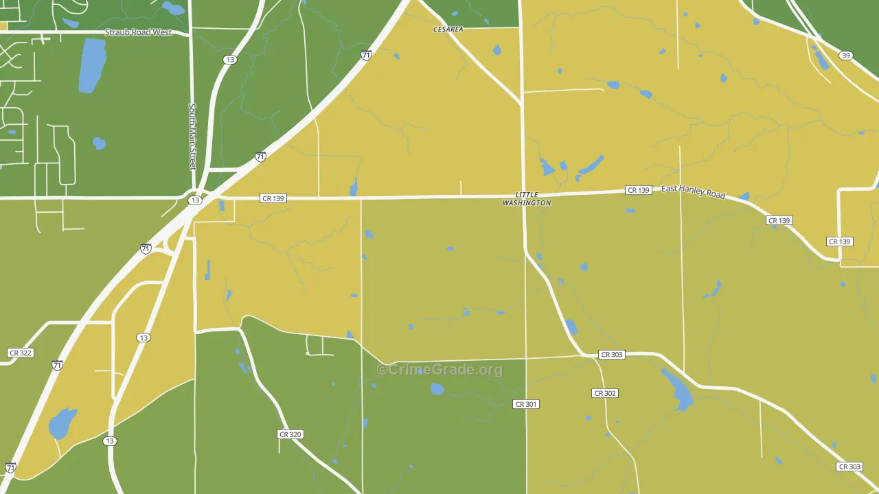 Little Washington, OH Map of Robbery Rates