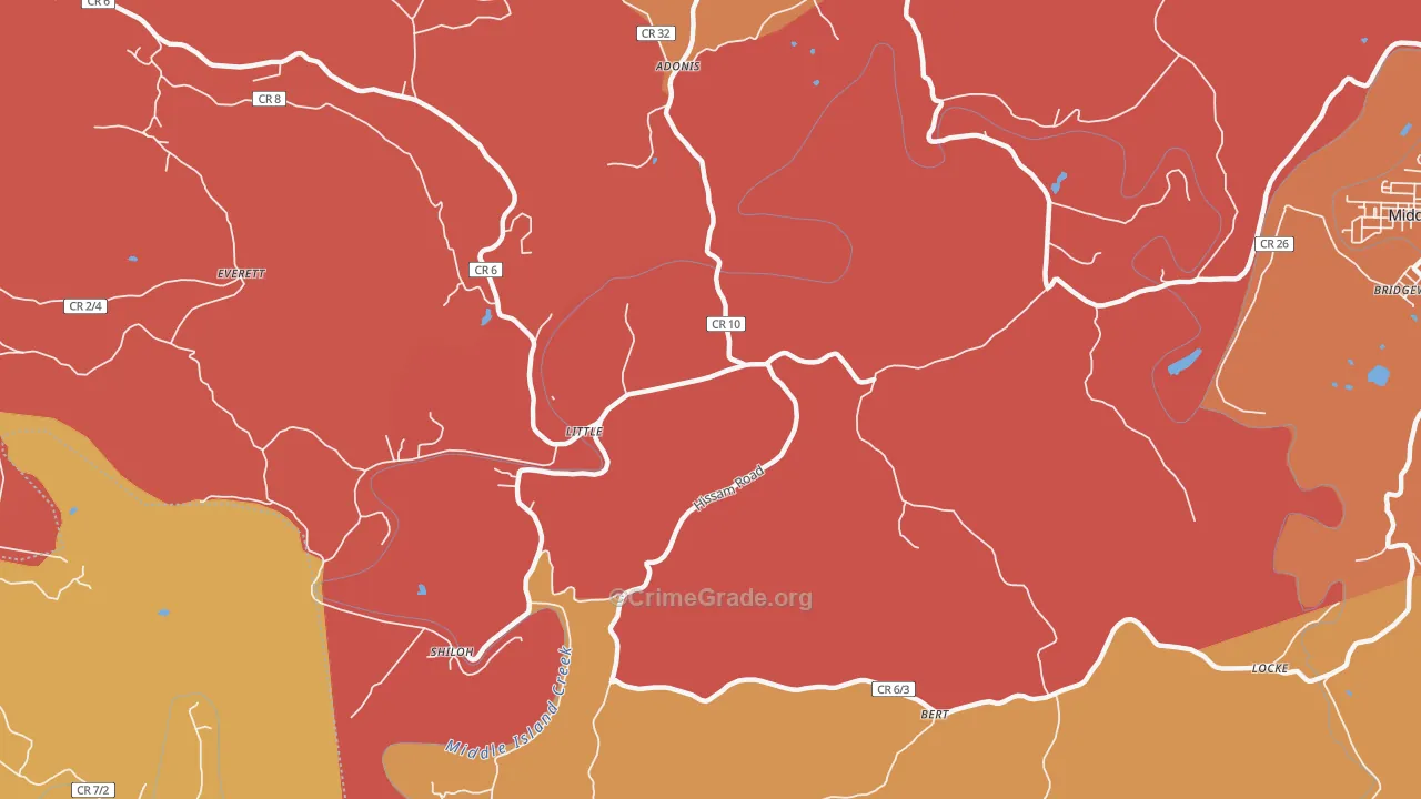 Little, WV Map of Robbery Rates