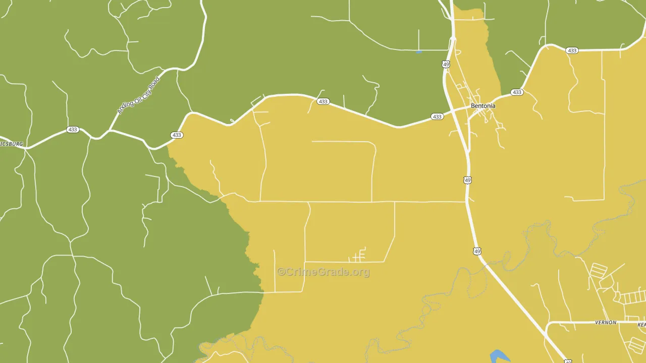 Little Yazoo, MS Map of Robbery Rates