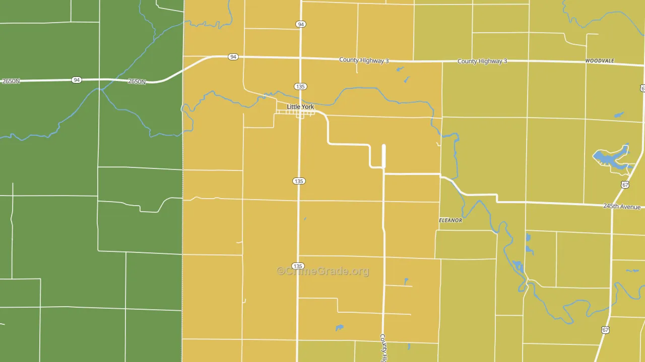 Little York, IL Map of Robbery Rates