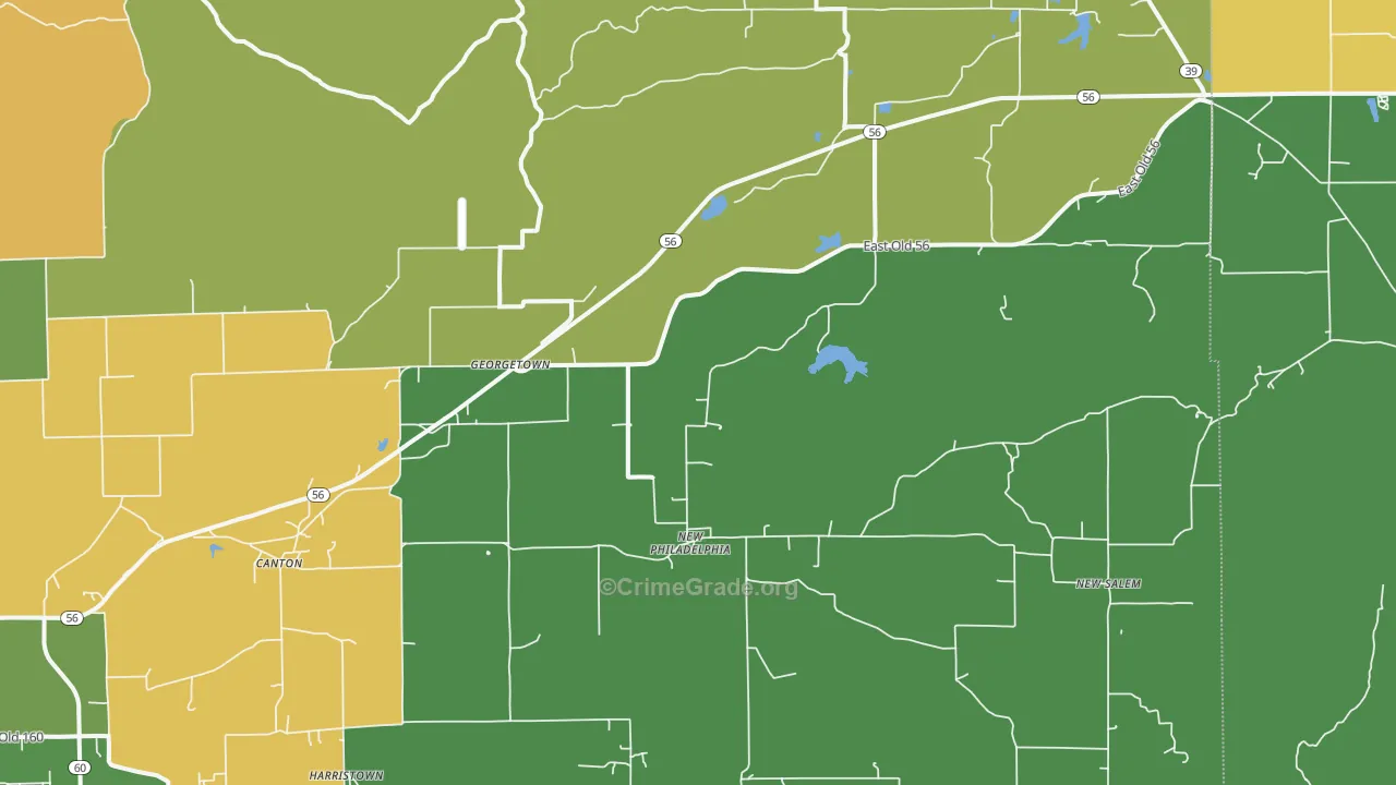 Little York, IN Map of Robbery Rates