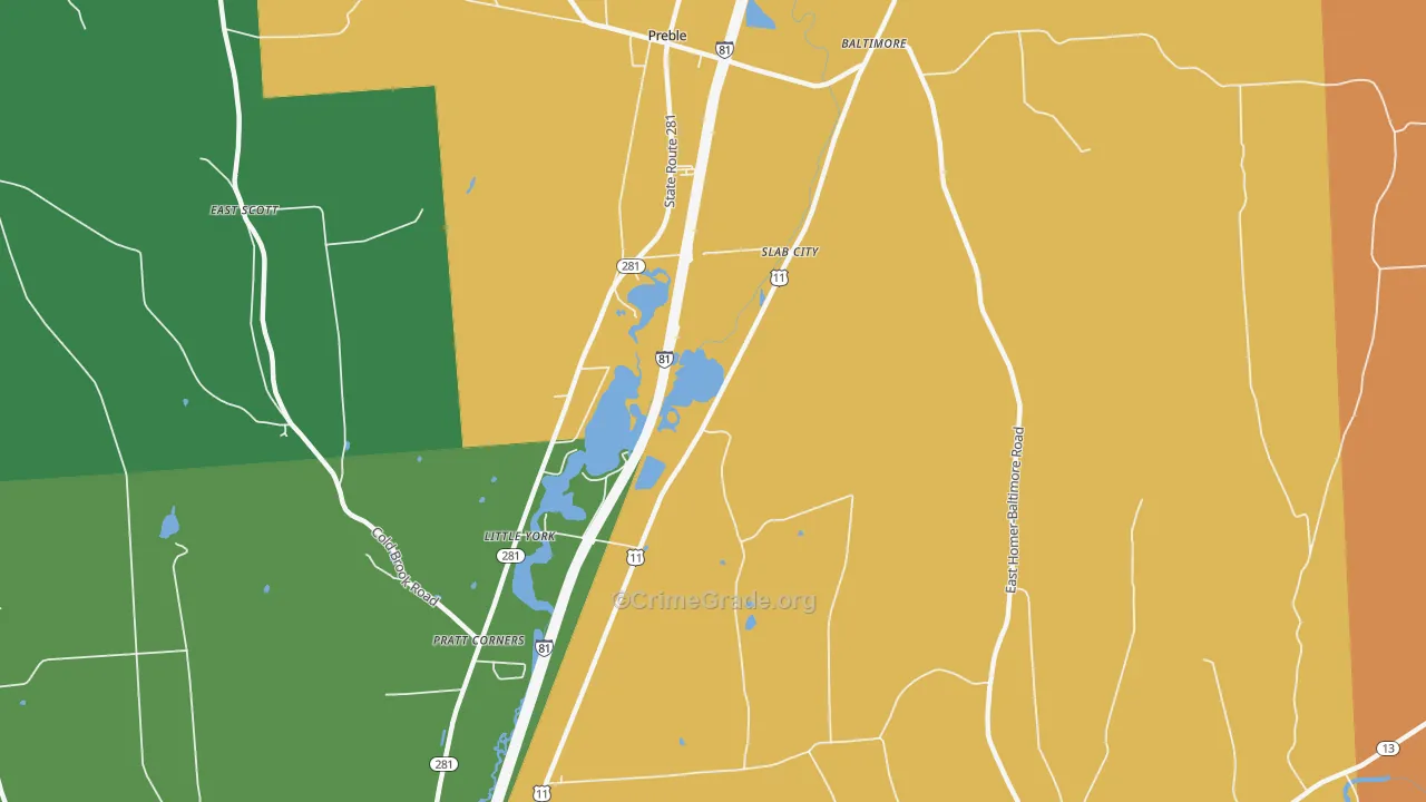 Little York, NY Map of Robbery Rates
