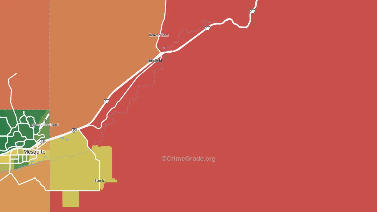 Littlefield, AZ Map of Robbery Rates
