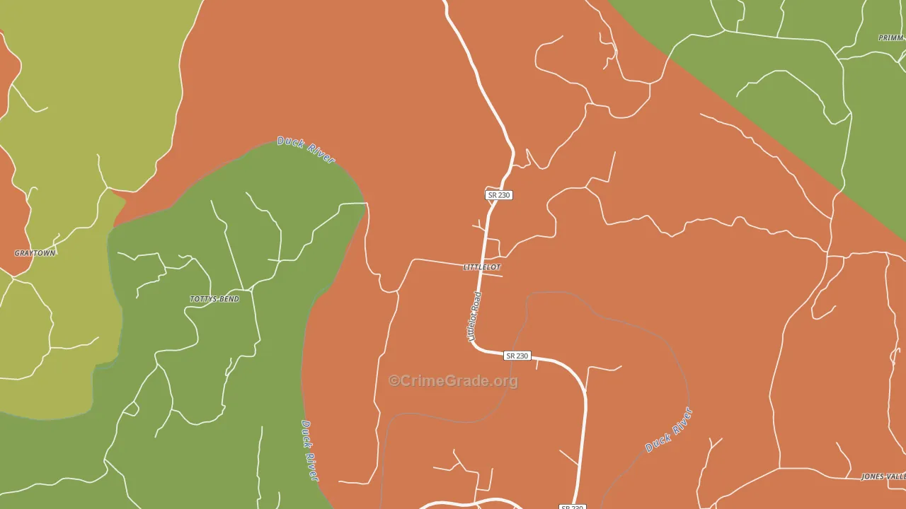 Littlelot, TN Map of Robbery Rates