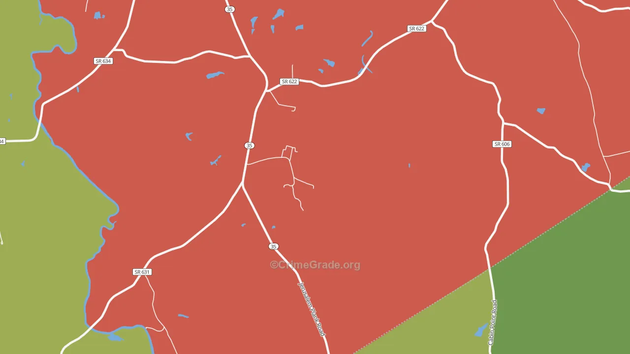 Littleton, VA Map of Robbery Rates