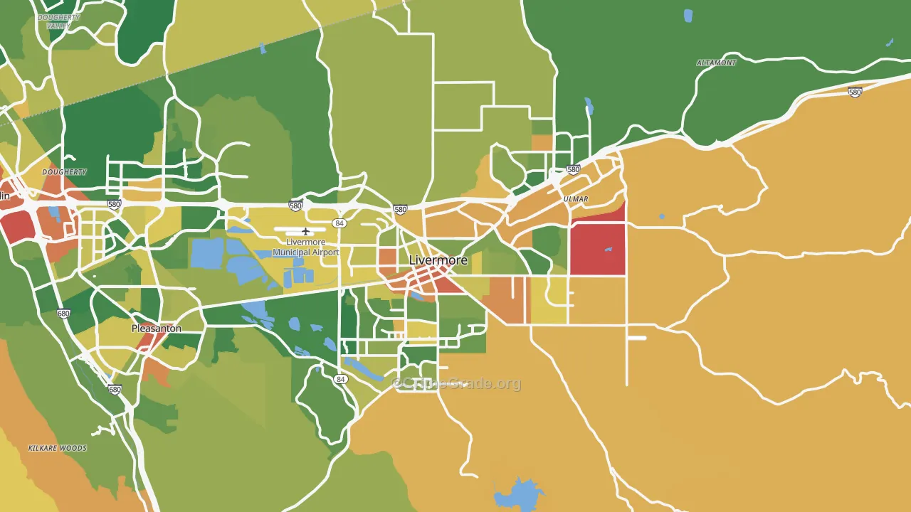 Livermore, CA Map of Robbery Rates