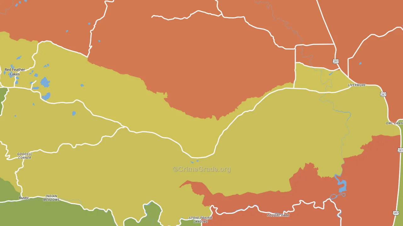 Livermore, CO Map of Robbery Rates