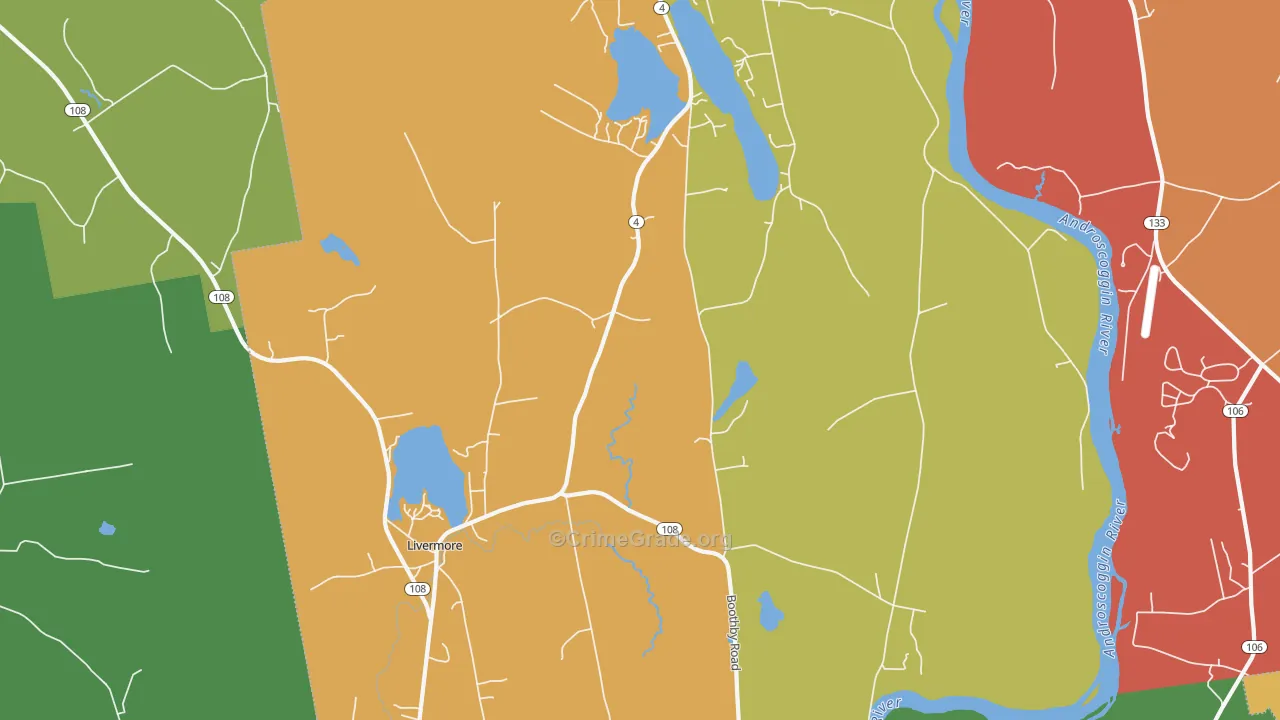 Livermore, ME Map of Robbery Rates