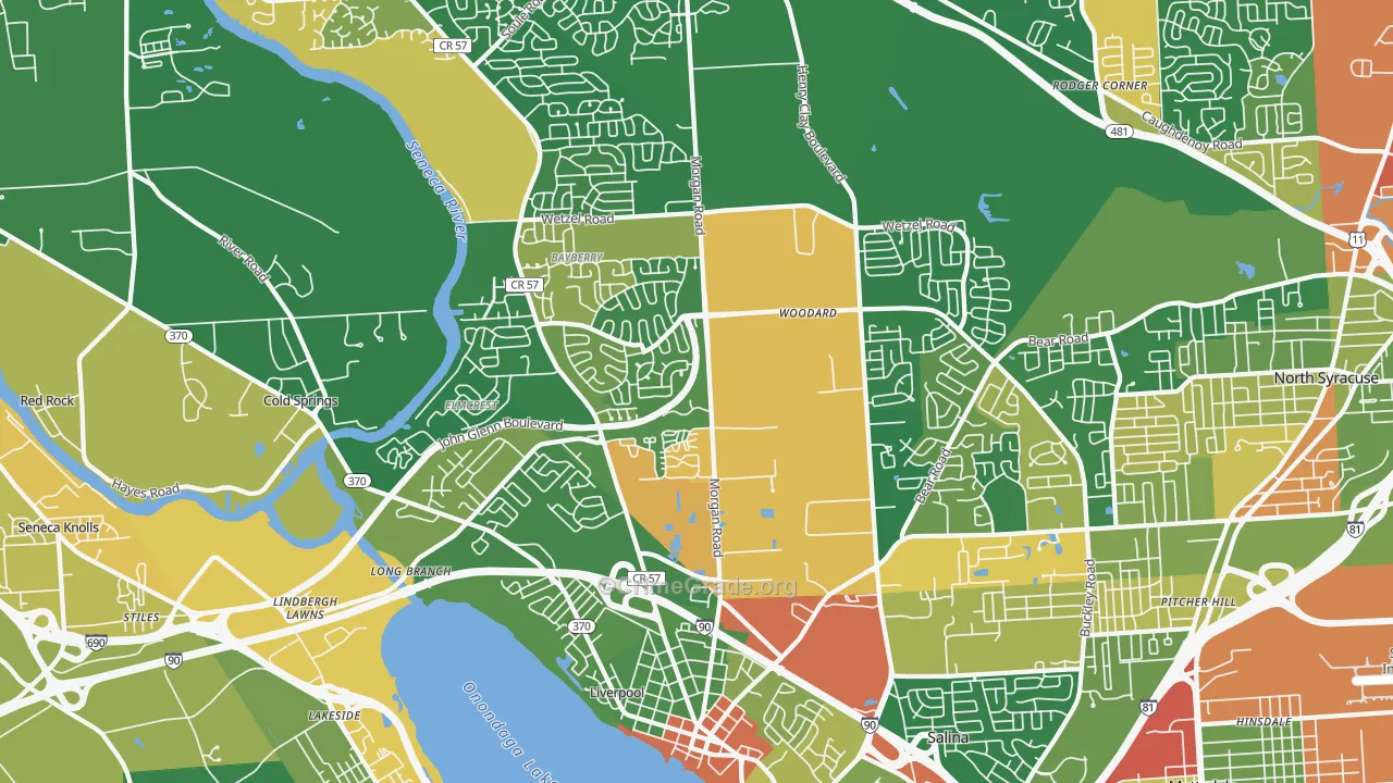 Liverpool, NY Map of Robbery Rates