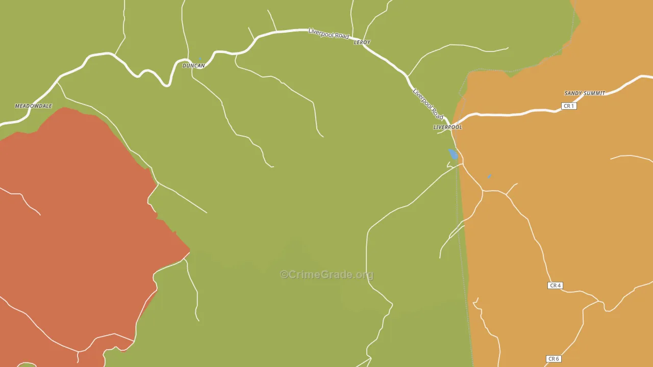 Liverpool, WV Map of Robbery Rates