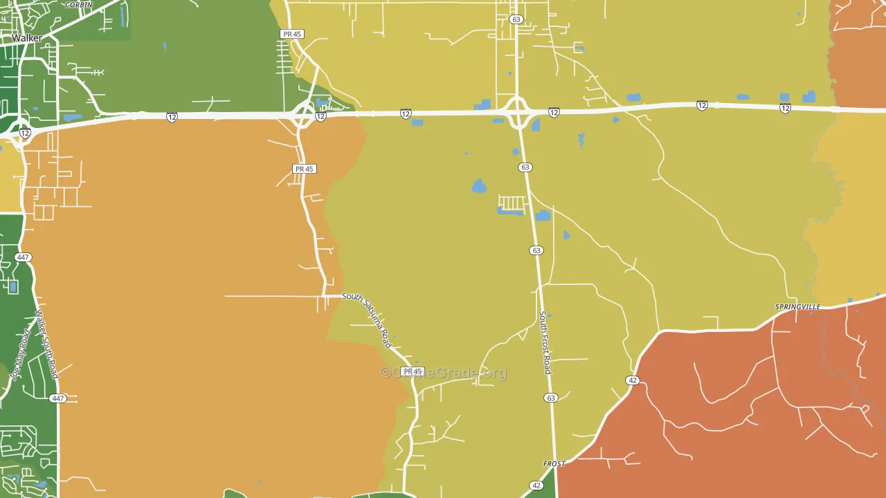 Livingston, LA Map of Robbery Rates