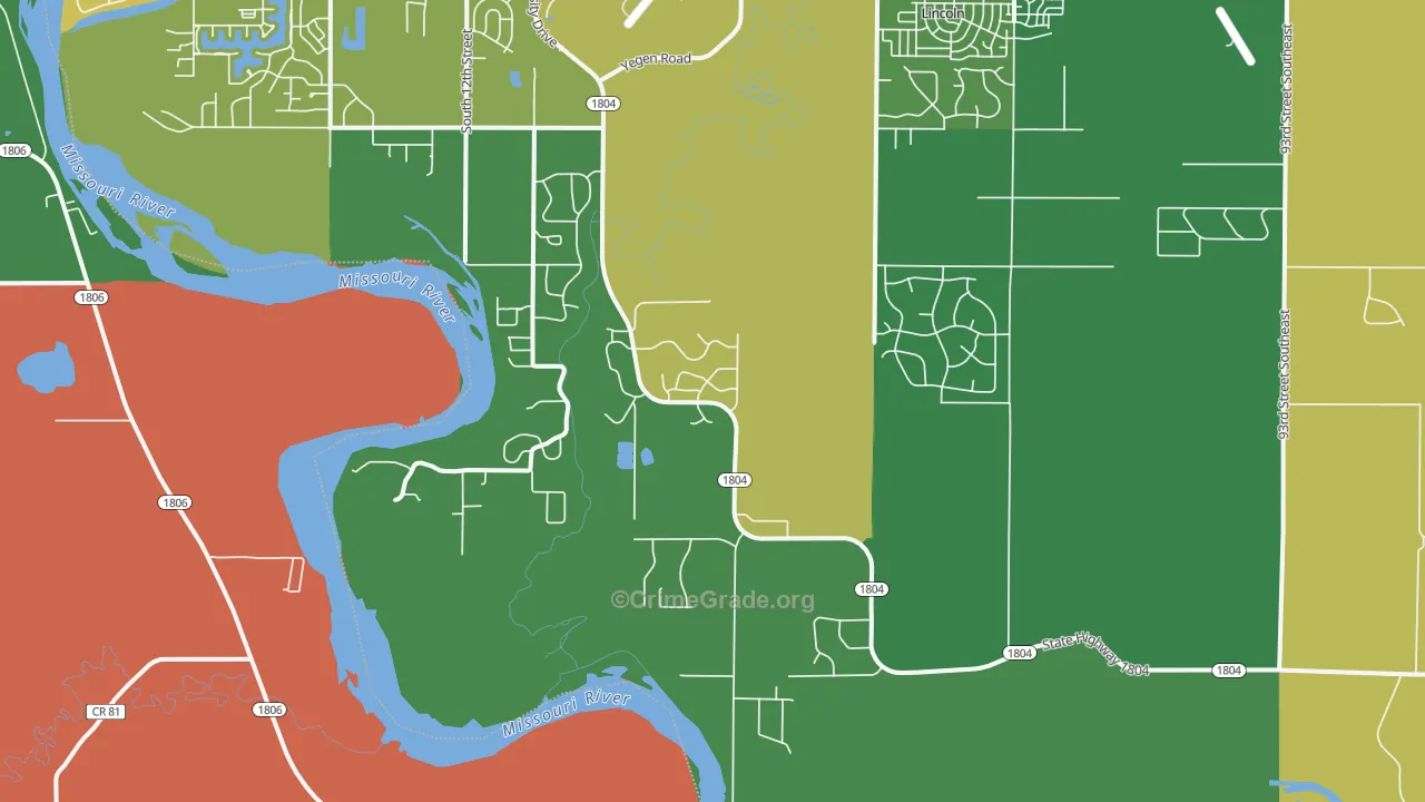 Livona, ND Map of Robbery Rates