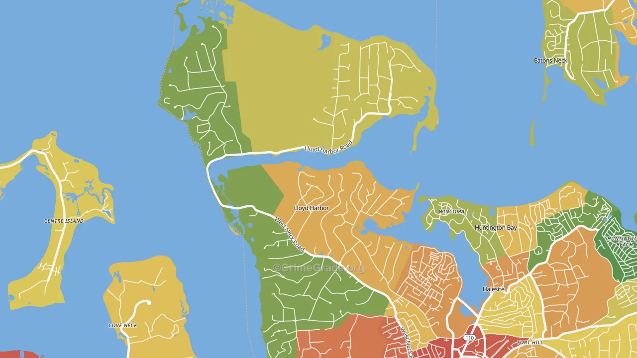 Lloyd Harbor, NY Map of Robbery Rates