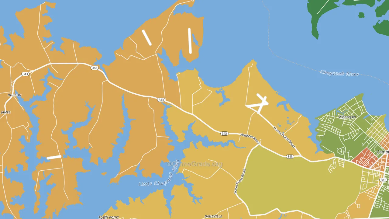 Lloyds, MD Map of Robbery Rates