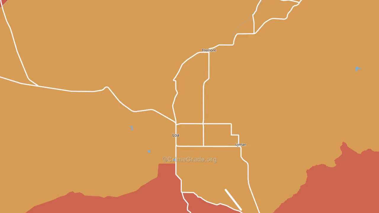Loa, UT Map of Robbery Rates