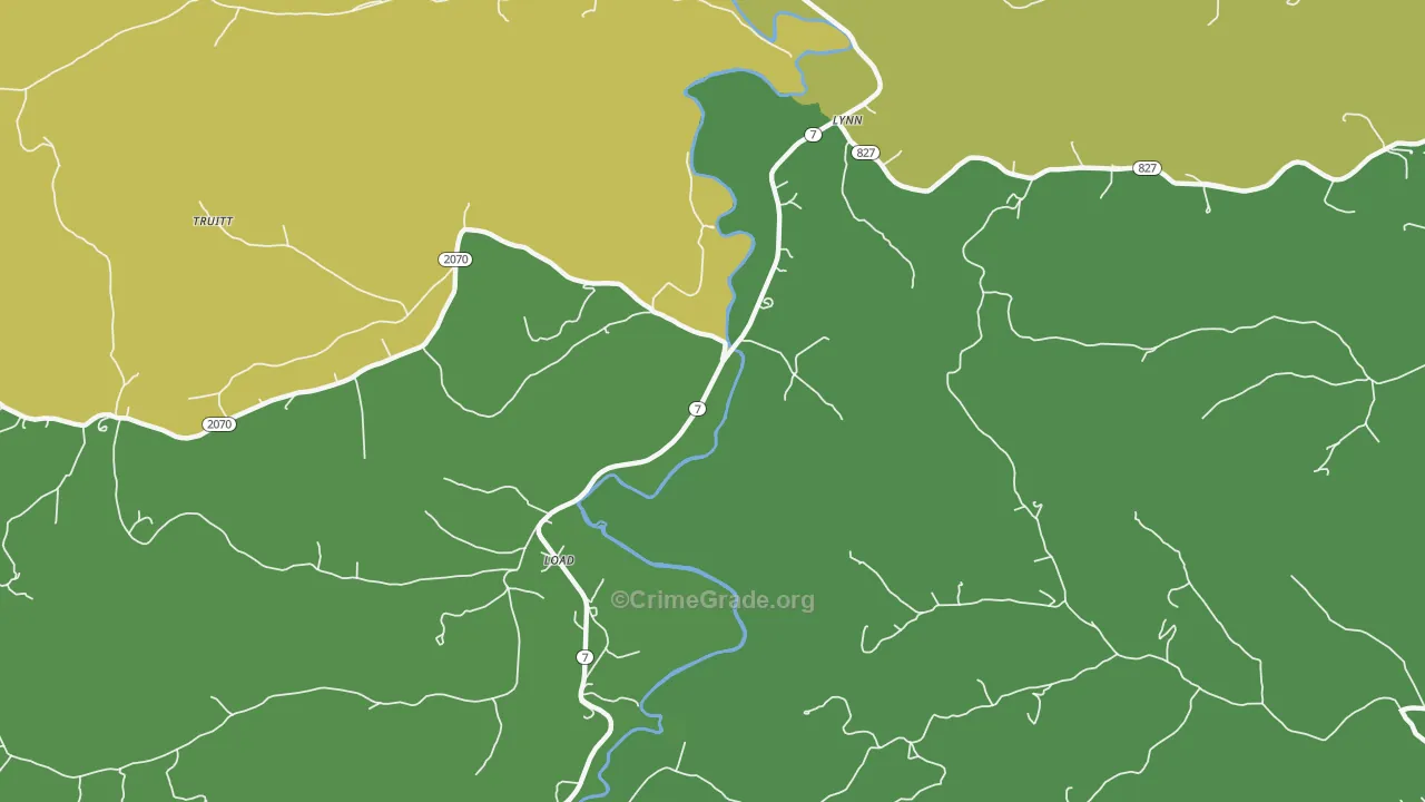 Load, KY Map of Robbery Rates