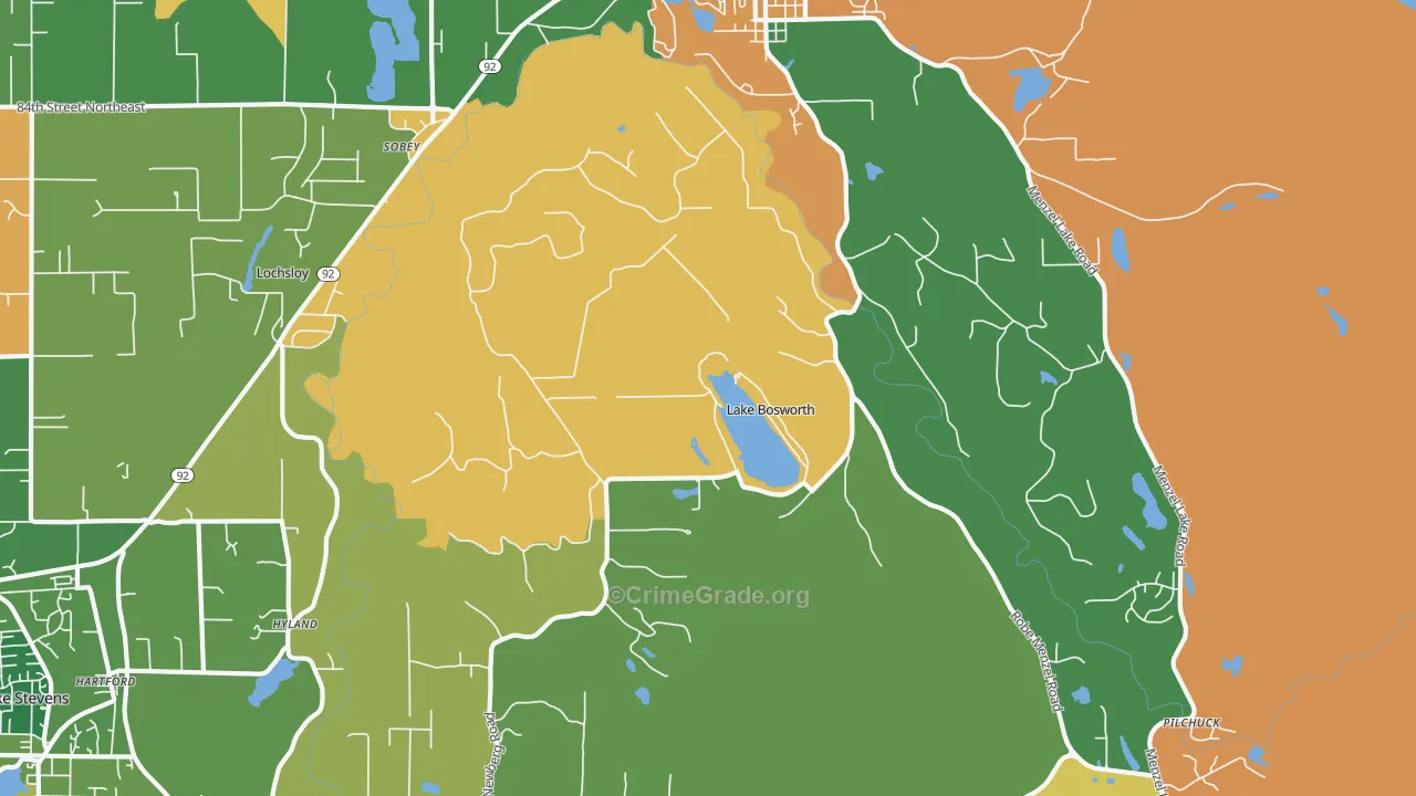 Lochsloy, WA Map of Robbery Rates