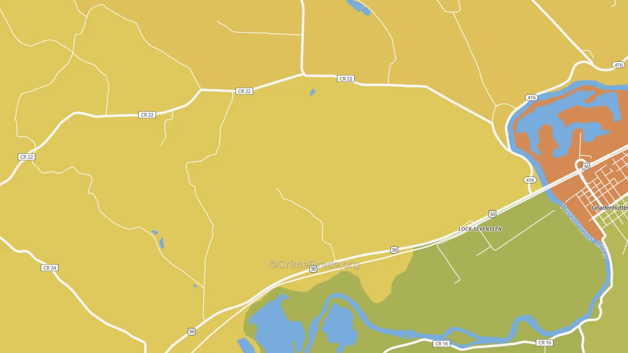 Lock Seventeen, OH Map of Robbery Rates