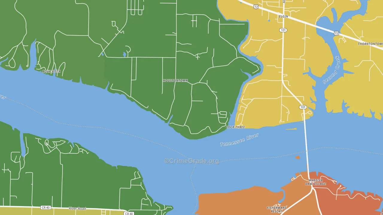 Lock Three, AL Map of Robbery Rates