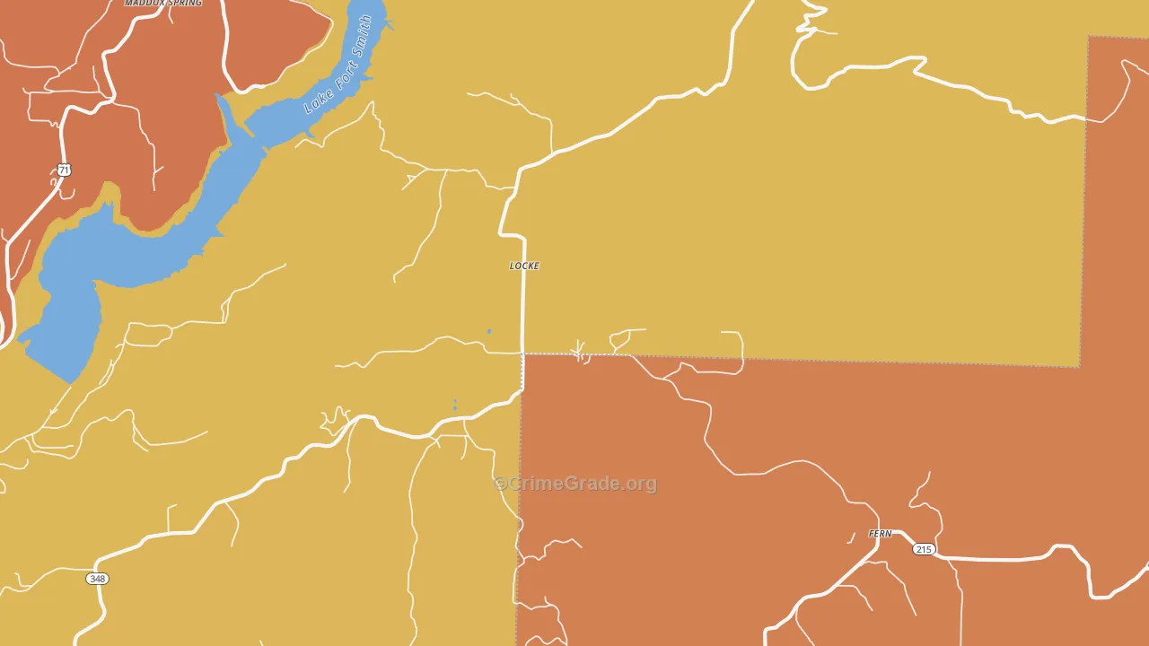 Locke, AR Map of Robbery Rates