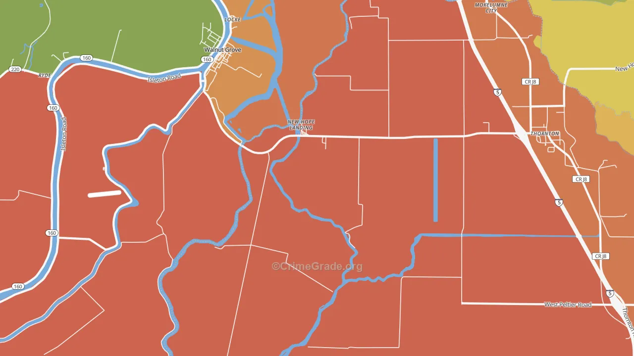 Locke, CA Map of Robbery Rates