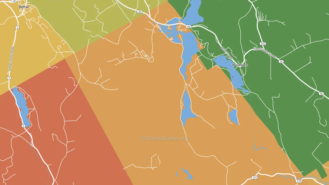 Locke Mills, ME Map of Robbery Rates