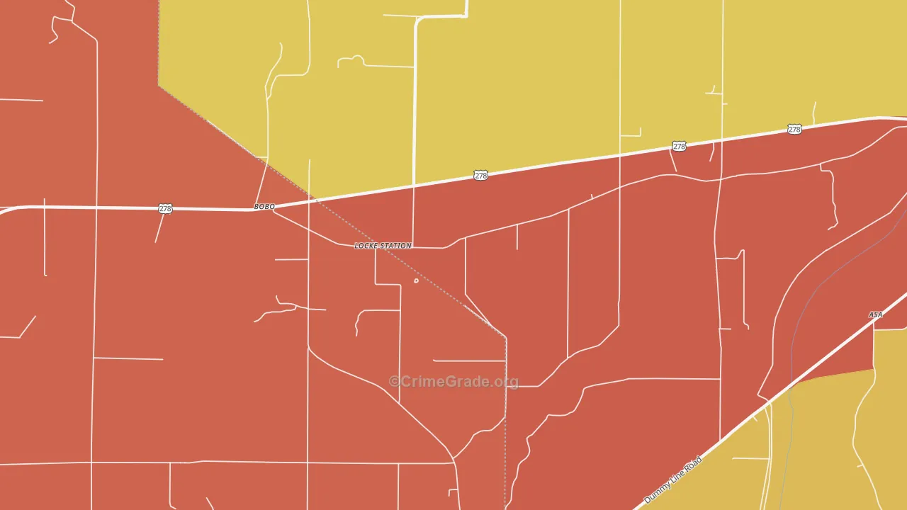 Locke Station, MS Map of Robbery Rates