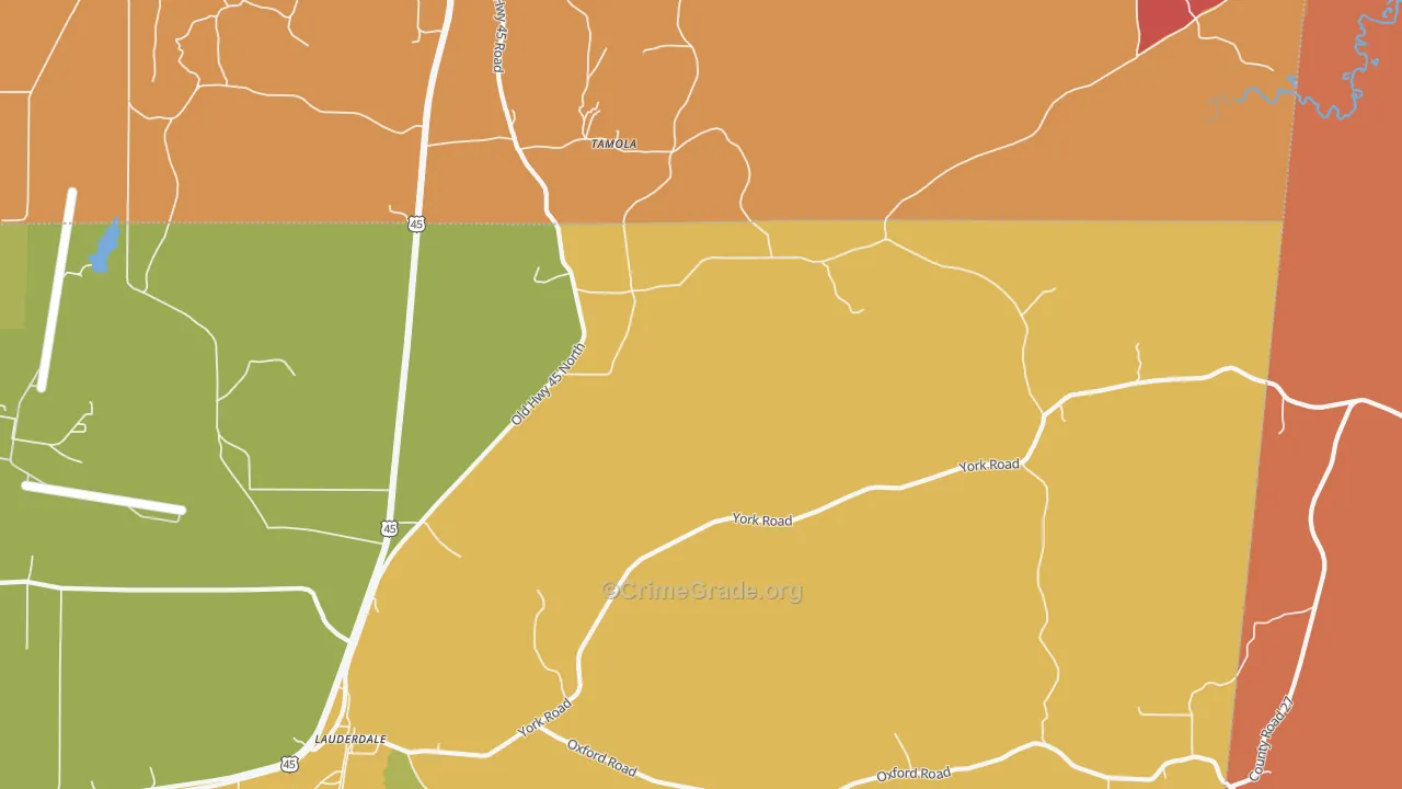 Lockhart, MS Map of Robbery Rates
