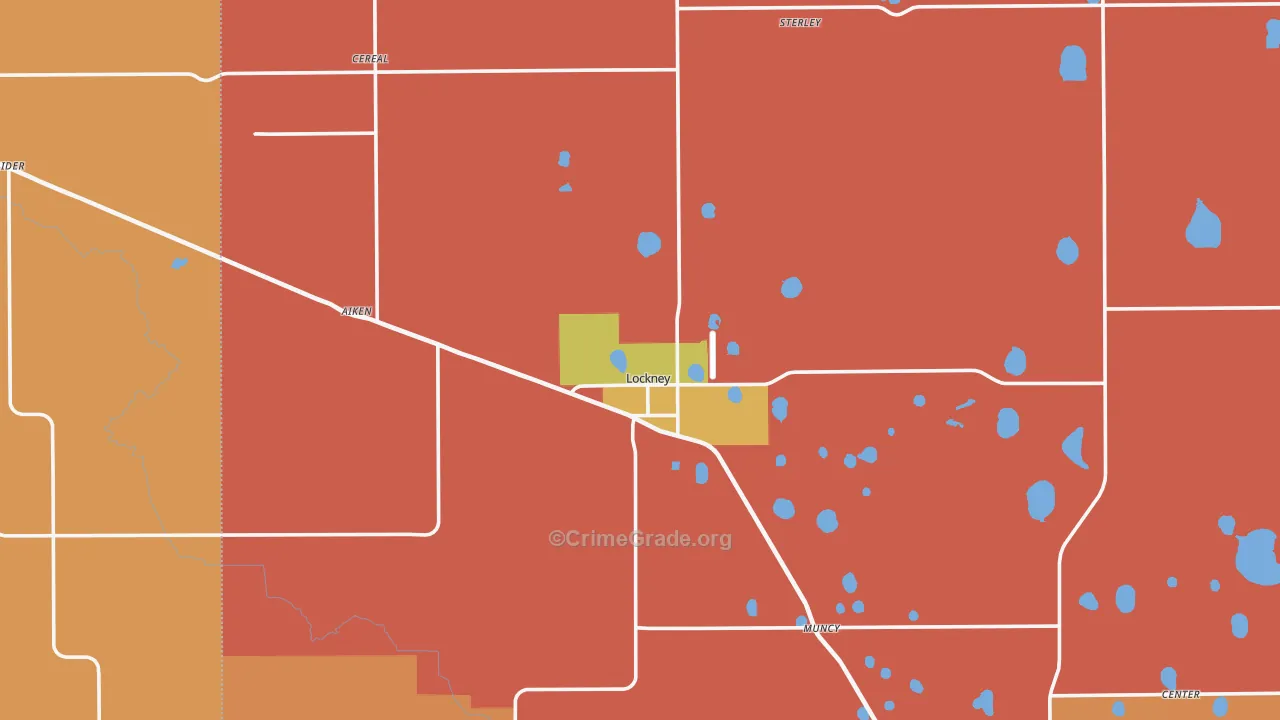 Lockney, TX Map of Robbery Rates