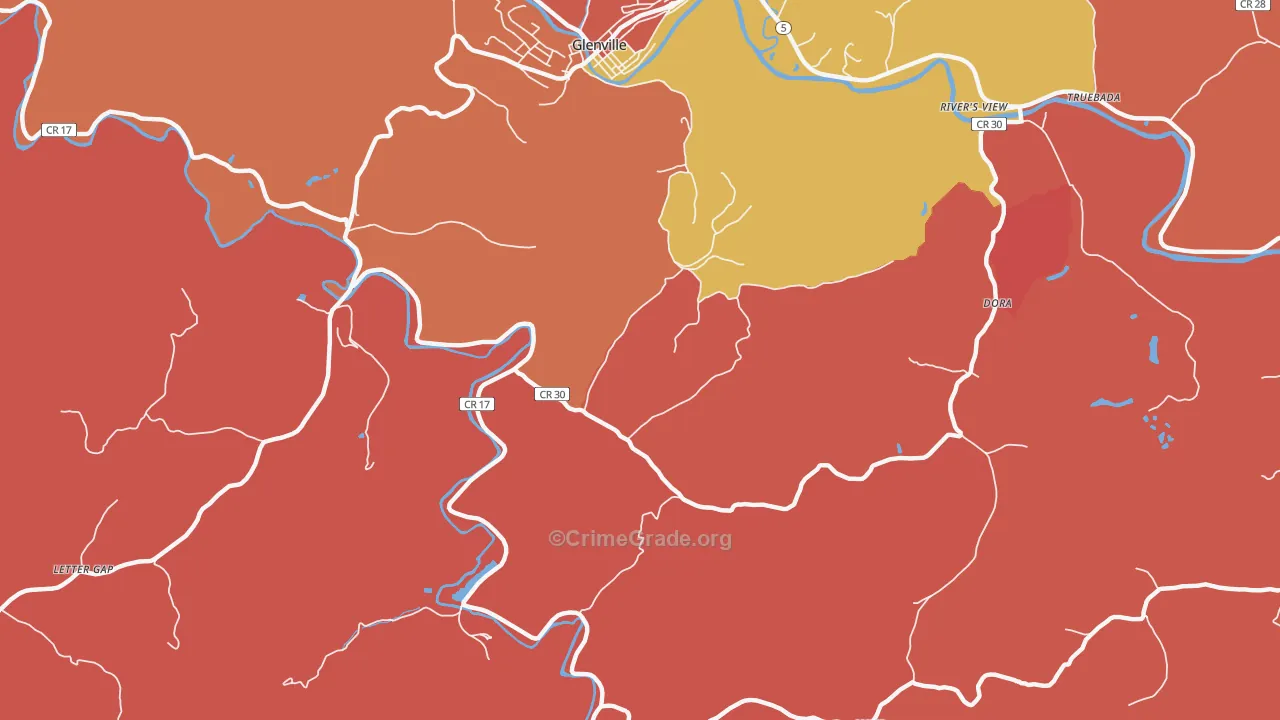 Lockney, WV Map of Robbery Rates
