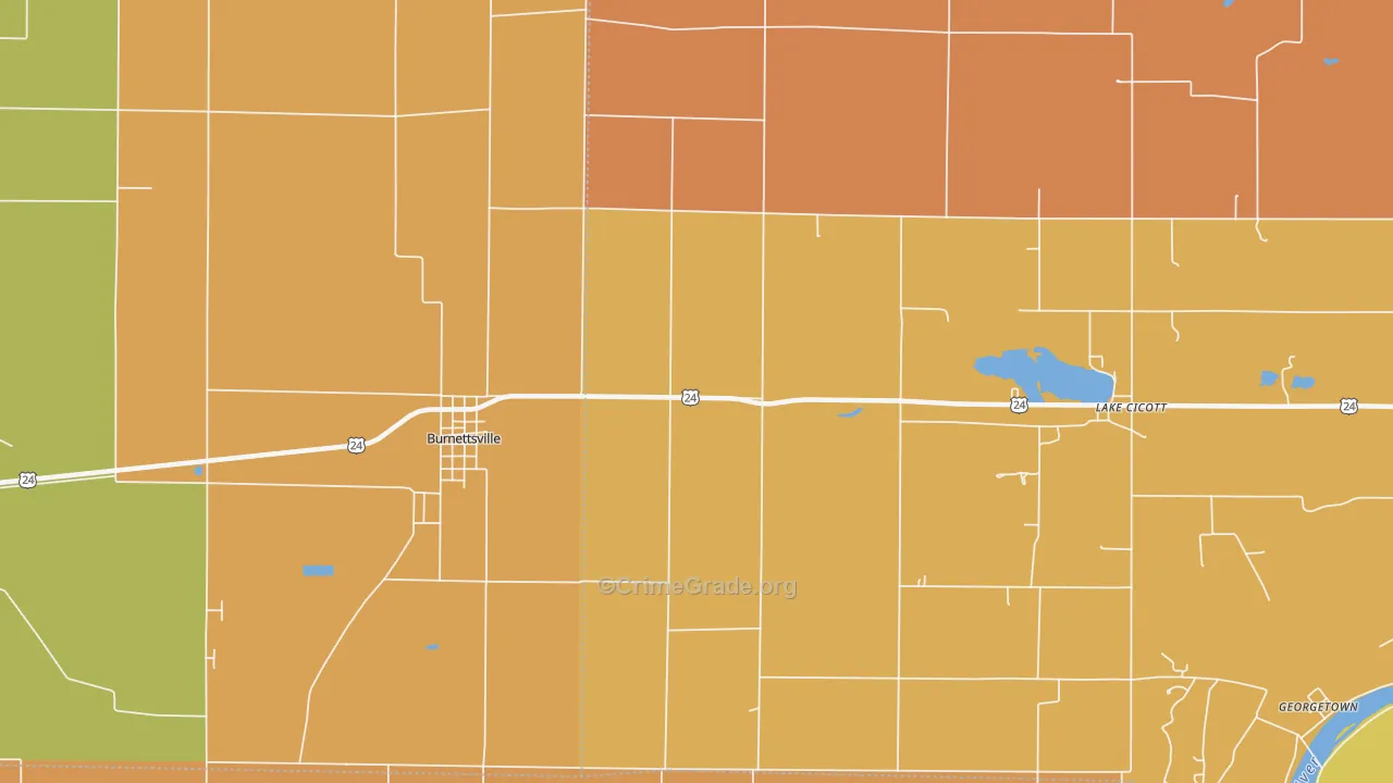 Lockport, IN Map of Robbery Rates