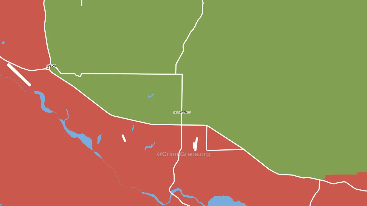 Lockwood, CA Map of Robbery Rates
