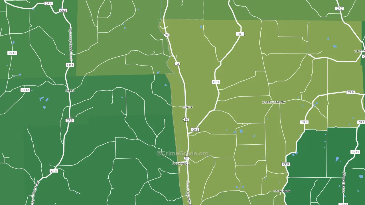 Lockwood, NY Map of Robbery Rates