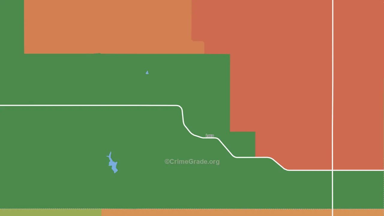Loco, OK Map of Robbery Rates