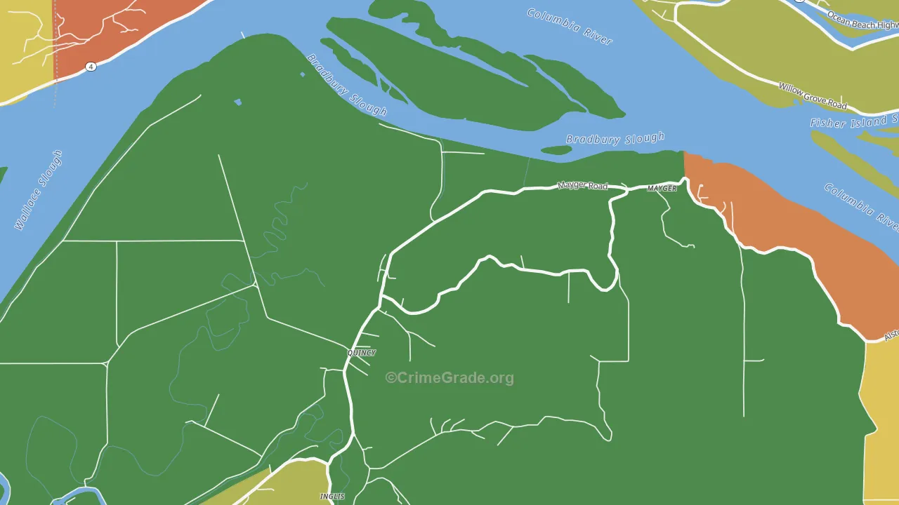 Locoda, OR Map of Robbery Rates