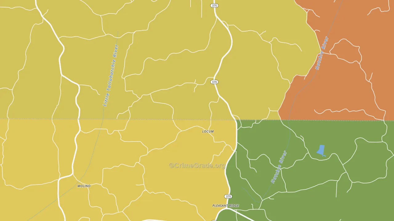 Locum, MS Map of Robbery Rates