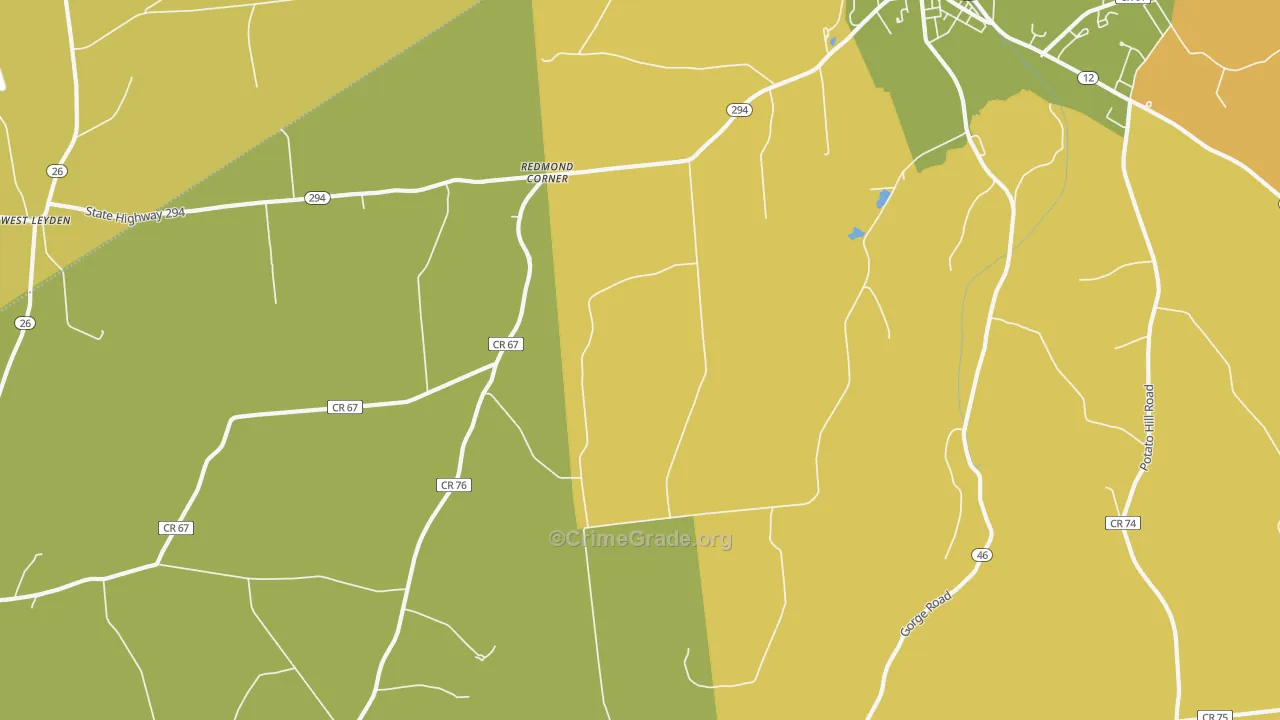 Locust Grove, NY Map of Robbery Rates