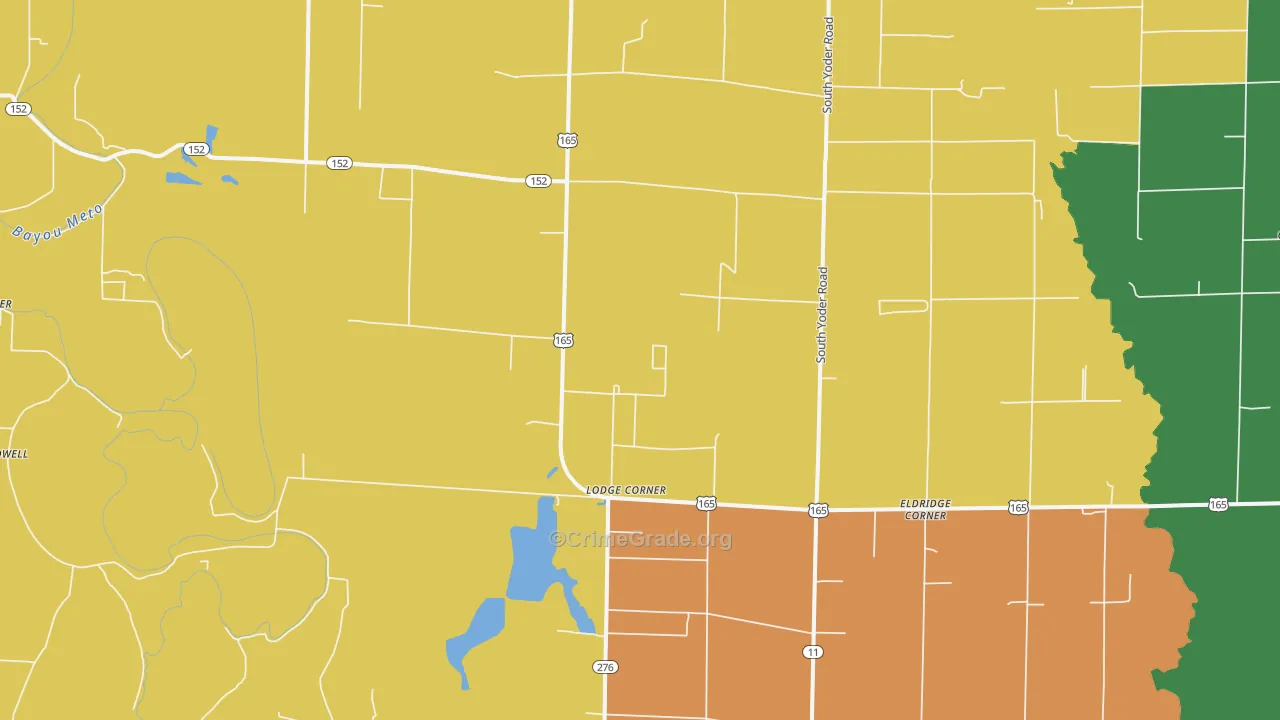 Lodge Corner, AR Map of Robbery Rates