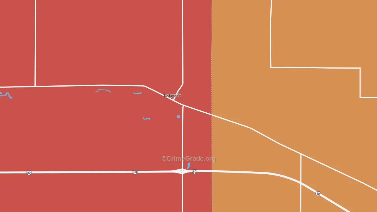 Lodgepole, NE Map of Robbery Rates