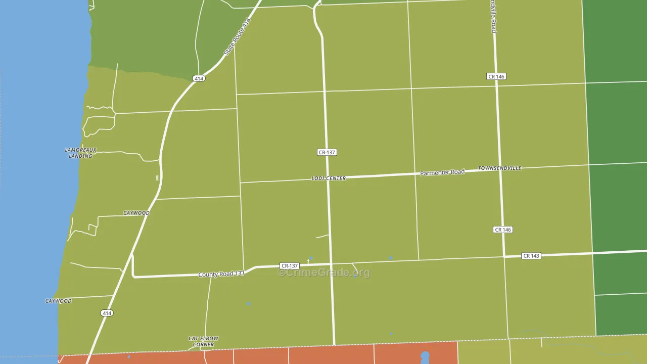Lodi Center, NY Map of Robbery Rates
