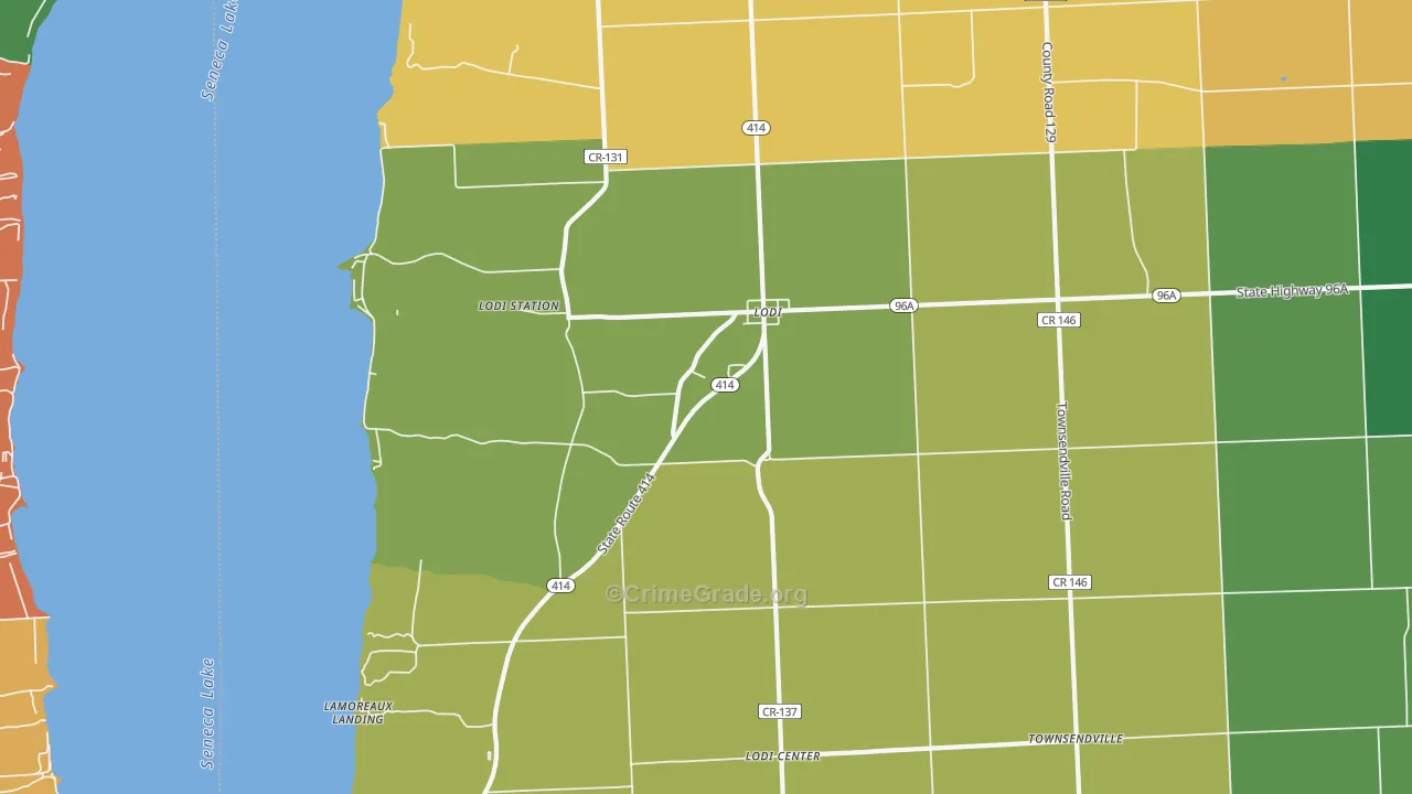 Lodi, NY Map of Robbery Rates