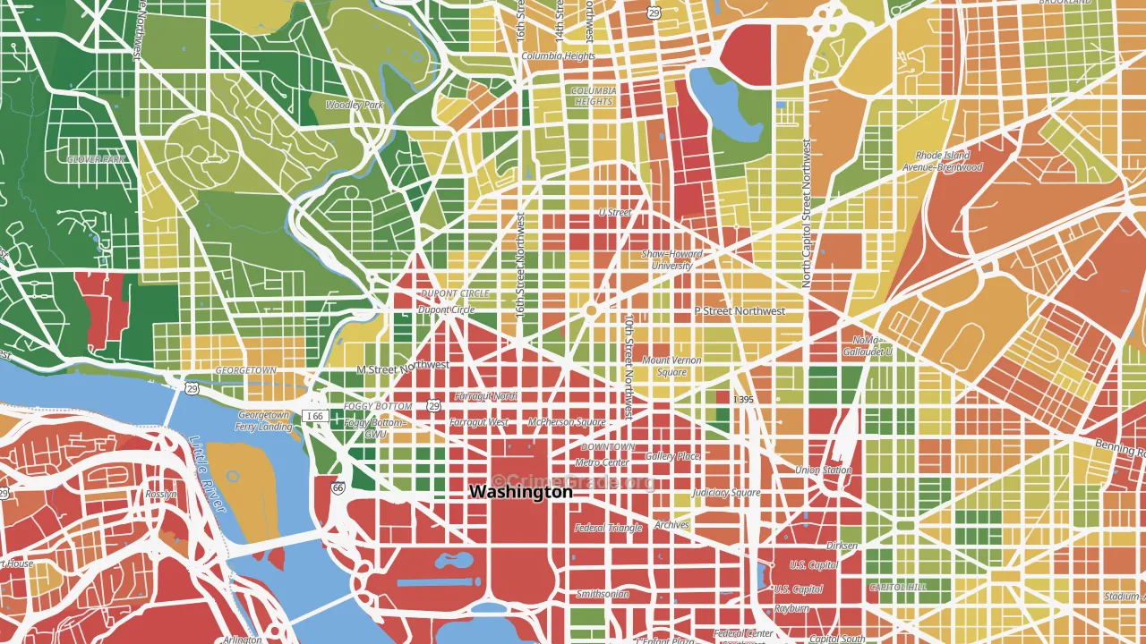 Logan Circle, Washington, DC Map of Robbery Rates